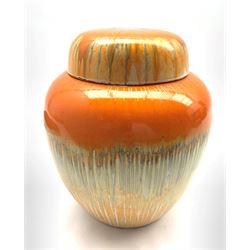 Shelley drip glaze ginger jar and cover, H18cm
