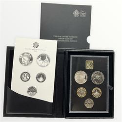The Royal Mint United Kingdom 2015 five coin proof set 'Commemorative Edition', cased with certificate