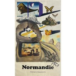 After Salvador Dali (Spanish 1904-1989): 'Normandie', original poster printed for SNCF (National French Railways) pub. 1969, 99cm x 61cm