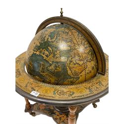 Drinks globe, the hinged and lifting top opening to reveal interior for holding bottles and glasses