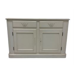 Laura Ashley - cream finish sideboard fitted with two drawers and two cupboards