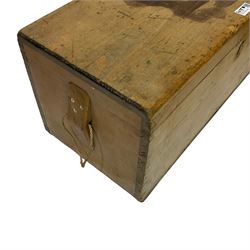 Small Victorian pine blanket box (W62cm, H40cm, D41cm); Victorian pine blanket box (W91cm, H42cm, D43cm)