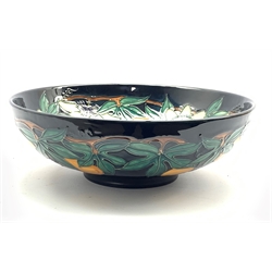  Moorcroft Passion Fruit pattern bowl designed by Rachel Bishop, dated 97' D26cm   