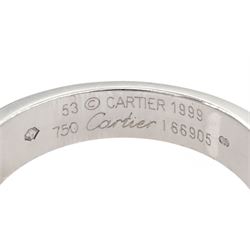 Cartier Tank 18ct white gold amethyst ring, hallmarked