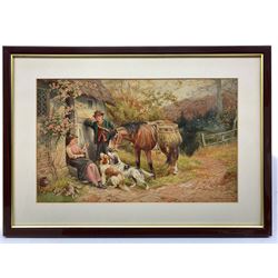 Horace Hammond (AKA James Barclay) (British 1842-1926): 'Cottage Scene', watercolour signed 26cm x 43cm