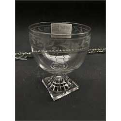 18th/ 19th century glass rummer with lemon squeezer base, together with a glass walking cane (2)