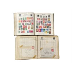 Stamps including Queen Victoria penny reds, stamps on covers, Ceylon, France, Jamaica, other World stamps etc, in two albums