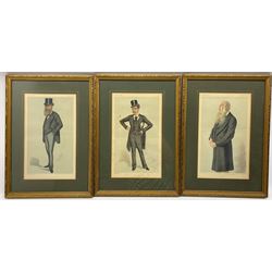 After Sir Leslie Matthew 'Spy' Ward (British 1851-1922): Collection six Vanity Fair prints including 'A Tory' and 'Liverpool', together with two after Carlo 'Ape' Pellegrini (1839-1889), max 35cm x 20cm (8)