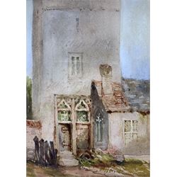 Henry Barlow Carter (1804-1868): `Bishophill Junior York`, watercolour unsigned, titled attributed and dated 1860 verso by John Linn of Scarborough 19cm x 14cm