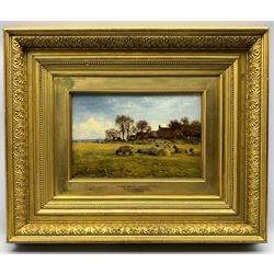 Benjamin Williams Leader (British 1831-1923): 'Sheep Pastures, Worcestershire', oil on panel signed and dated 1899, 20cm x 30cm
Provenance: purchased from Cambridge Fine Art, 2001