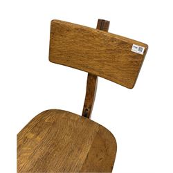 Globe Wernicke - Early 20th century oak office chair, the angle and height adjustable back rest over shaped seat, raised on a rise and fall four point swivel base with casters, 