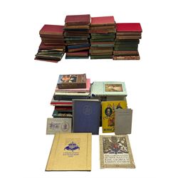 A mixed lot of books in two boxes; comprising a collection of  Royal coronation souvenir programmes, various jubilee publications and Royal biography, along with a selection of fiction published by T Nelson and Sons.