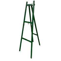 Easel, painted green with adjustable pins 
