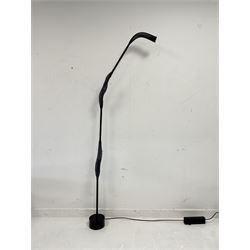 'Paranoid 2' floor lamp designed by Swann Bourotte for Ligne Roset, flexible, directional light with black woven protective cover, H210cm approx