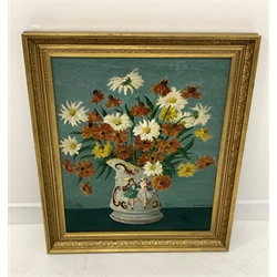 Ernest Forbes still life oil on canvas of a vase of flowers, signed, 60cm x 50cm