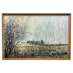 K Taylor (British 20th century): Norfolk Landscape, oil on board signed 60cm x 90cm