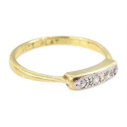 Early 20th century gold four stone old cut diamond ring, stamped 18ct Plat