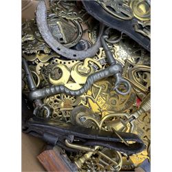 Quantity of horse brasses, horse harness turrets and related books