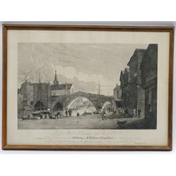 Henry Cave (British 1779-1836): 'Old Bridge and St William's Chapel York', engraving pub. 1820, 47cm x 65cm