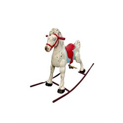 Small painted metal rocking horse 