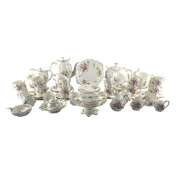 Royal crown Derby 'Derby Posies' tea and coffee service comprising sixteen coffee cups, fifteen saucers, coffee pot, cream jug, milk bowl, ten tea cups, four saucers, eight tea plates, two tea pots, hot water jug, bread and butter plate and other items (70)