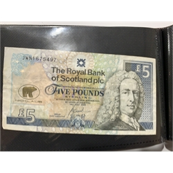 Collection of Great British and World banknotes including Peppiatt and O'Brien one pound notes, O'Brien ten shilling banknote etc, Scottish five pound banknote, German notes etc  