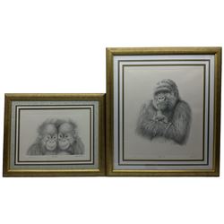 Peter Hildick (British Contemporary): 'Baby Love' and 'The Twins', set two black and white limited edition prints signed titled and numbered in pencil max 44cm x 36cm