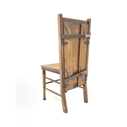  Early 20th century walnut framed patent combined bedroom chair and trouser press, circa 1930, W42cm  