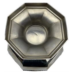 Silver octagonal bowl with gadrooned border on a short pedestal foot D15.5cm Birmingham 1922 Maker Joseph Gloster