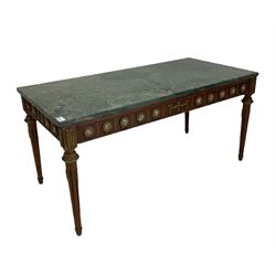 Marble top table with gilt metal mounts 