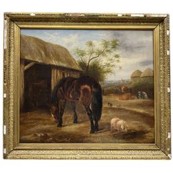 Attrib. Martin Theodore Ward (British 1799-1874): Farmyard Scene with Horse Pig and Cows outside Stable, oil on canvas unsigned 45cm x 53cm
Provenance: with attribution receipt from John Covell Fine Art