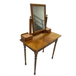 Mid 20th century small mahogany dressing table with mirror and drawer