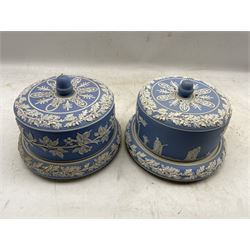 Two 19th/ early 20th century Jasperware Cheese domes (2)