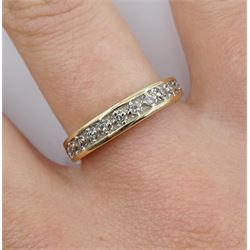 9ct gold diamond half eternity ring, hallmarked