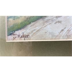 John Dobby Walker (British 1863-1925): Figure Walking Down a Country Lane, watercolour signed 24cm x 32cm