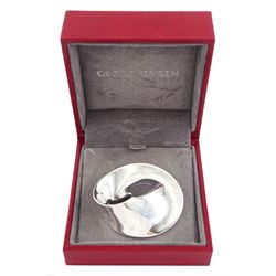 Georg Jensen silver Mobius brooch, No. 374B, designed by Vivianna Torun Bülow-Hübe, London import mark 2010