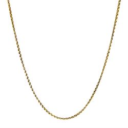 Gold link necklace with barrel clasp, tested approx 19ct