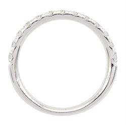18ct white gold round brilliant cut diamond half eternity ring, hallmarked, total diamond weight approx 0.40 carat