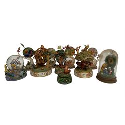 Winnie The Pooh Collectables including a set of four Bradford Exchange 'Swirling Through the Seasons' figures, various musical boxes etc 
