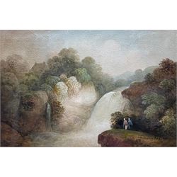George Nicholson (British 1787-1878): Aysgill Force, watercolour signed 22cm x 34cm