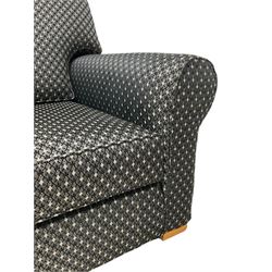 Multi-York - two-seat sofa upholstered in charcoal and silver fabric