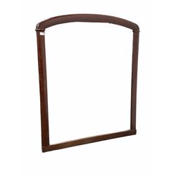 Large Victorian mahogany cushion framed wall mirror with arched top and original mirror plate 105cm x 125cm
