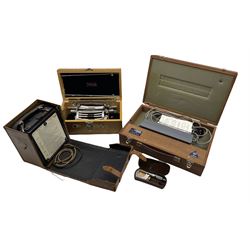 Vintage cased Water Revealer device by J. C. Olive Ltd', Leeds, Allen Ultra Violet light, cased, Universal Avo meter and a Moore & Wright Micrometer, cased 