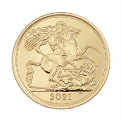 Queen Elizabeth II 2021 gold half sovereign coin