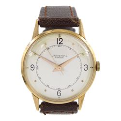 Universal Genève gentleman's 18ct gold manual wind wristwatch, Cal. 263, Ref. 10715, stamped 750 with Helvetia hallmark