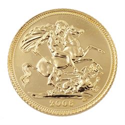 Queen Elizabeth II 2006 gold half sovereign coin 