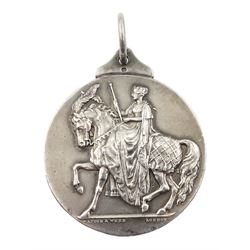 Silver 'Shire Horse Society' pendant medallion by Mappin & Webb, Birmingham 1921