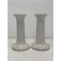 Pair late 19th/ Early 20th century white porcelain sink pedestals, with impressed marks to base  H63cm
