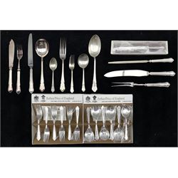 Collection of plated Dubarry pattern table cutlery including knives, carvers etc (86)