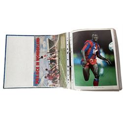 Mostly English footballing autographs and signatures including, Ian Wright, Wilfred Zaha, Gary Rowett etc, in one folder